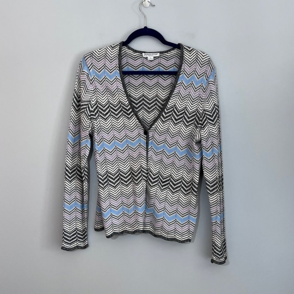 Pendleton Silk-Cotton Single Button Cardigan